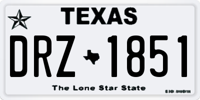 TX license plate DRZ1851