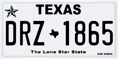 TX license plate DRZ1865