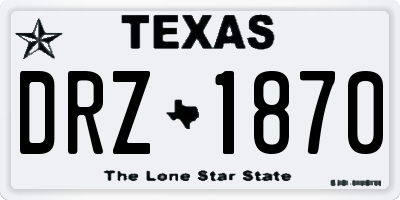 TX license plate DRZ1870
