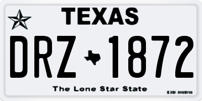 TX license plate DRZ1872