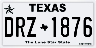 TX license plate DRZ1876