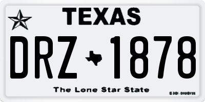 TX license plate DRZ1878