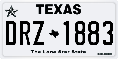 TX license plate DRZ1883