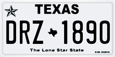 TX license plate DRZ1890