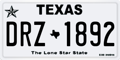 TX license plate DRZ1892