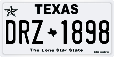 TX license plate DRZ1898