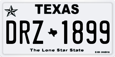 TX license plate DRZ1899