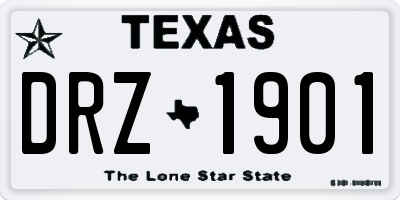 TX license plate DRZ1901