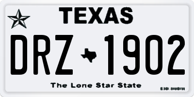 TX license plate DRZ1902