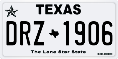 TX license plate DRZ1906