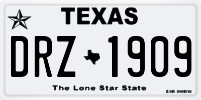 TX license plate DRZ1909