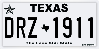 TX license plate DRZ1911
