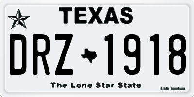 TX license plate DRZ1918