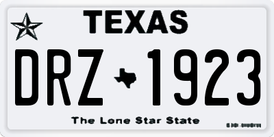 TX license plate DRZ1923