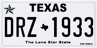 TX license plate DRZ1933