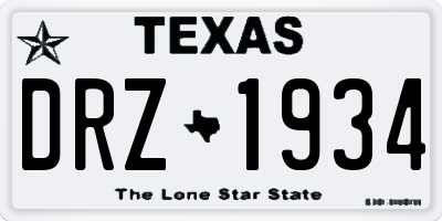 TX license plate DRZ1934