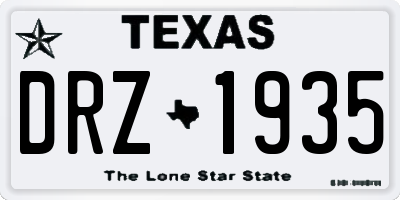 TX license plate DRZ1935