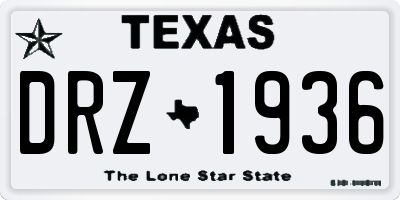 TX license plate DRZ1936