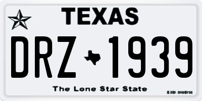 TX license plate DRZ1939