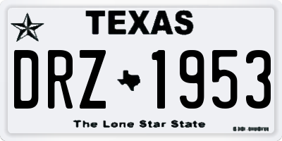 TX license plate DRZ1953