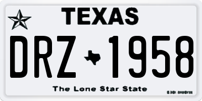 TX license plate DRZ1958