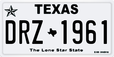 TX license plate DRZ1961