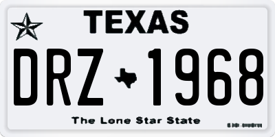 TX license plate DRZ1968