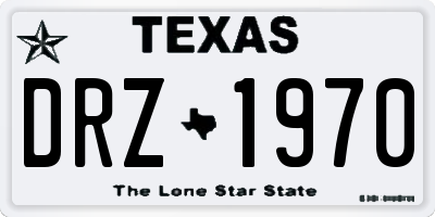 TX license plate DRZ1970