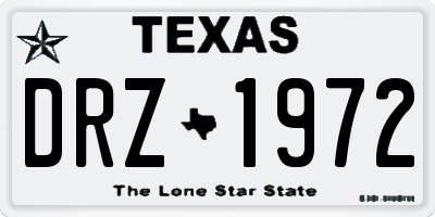 TX license plate DRZ1972