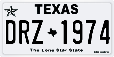 TX license plate DRZ1974