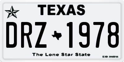 TX license plate DRZ1978