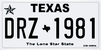 TX license plate DRZ1981