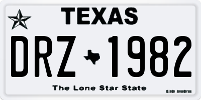 TX license plate DRZ1982