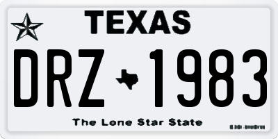 TX license plate DRZ1983