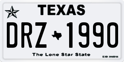 TX license plate DRZ1990