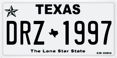 TX license plate DRZ1997