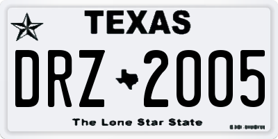 TX license plate DRZ2005