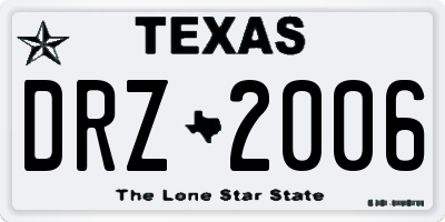 TX license plate DRZ2006