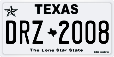 TX license plate DRZ2008