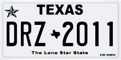 TX license plate DRZ2011