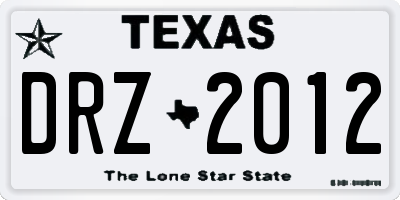 TX license plate DRZ2012