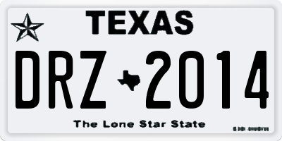TX license plate DRZ2014