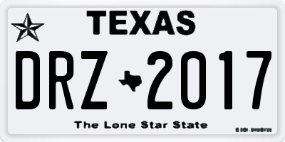 TX license plate DRZ2017