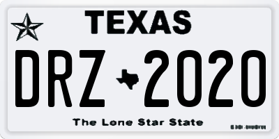 TX license plate DRZ2020