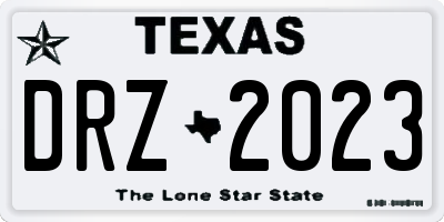 TX license plate DRZ2023
