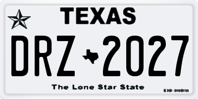 TX license plate DRZ2027