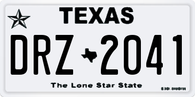 TX license plate DRZ2041