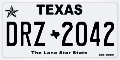 TX license plate DRZ2042