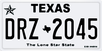 TX license plate DRZ2045