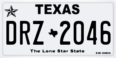 TX license plate DRZ2046